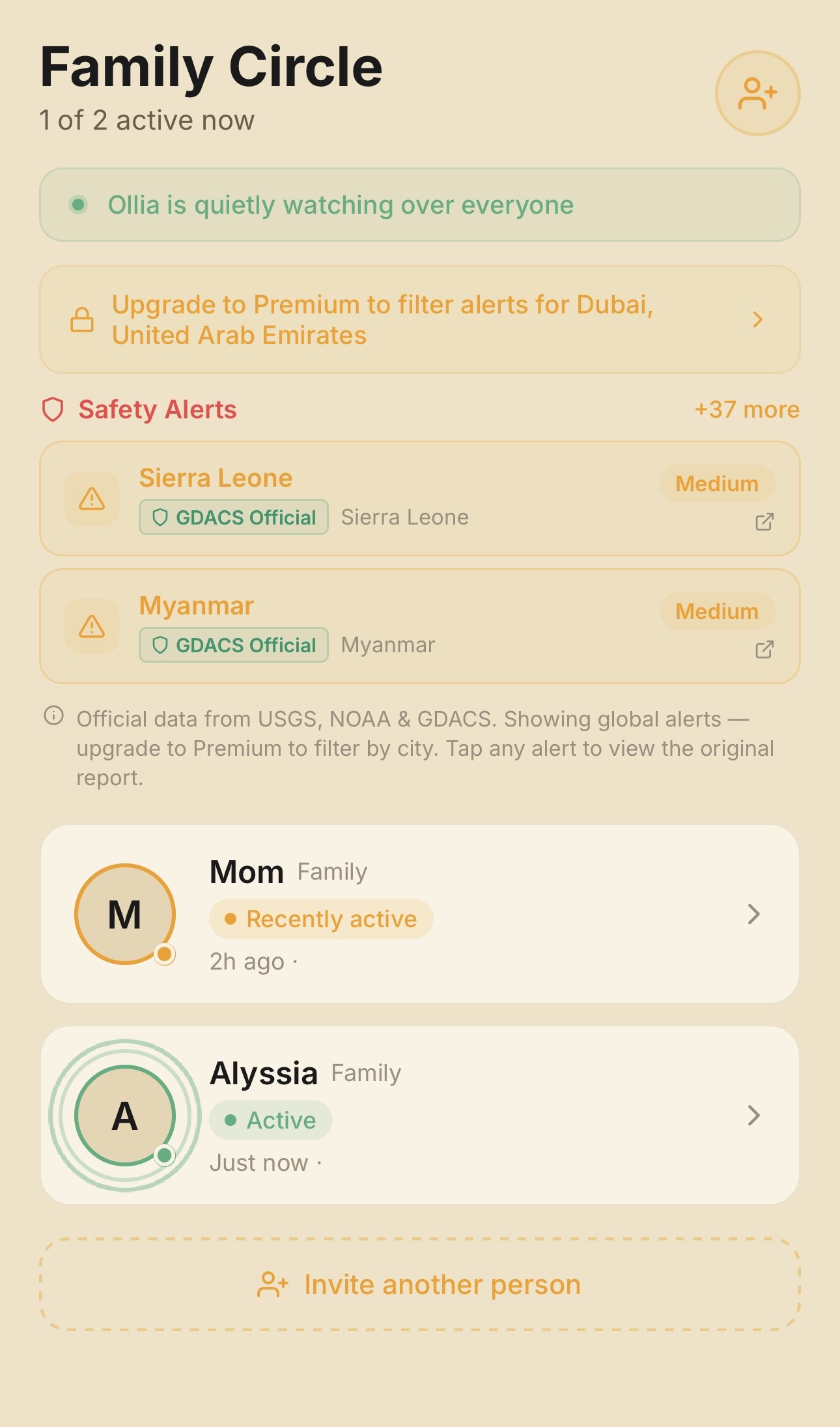 Ollia family screen